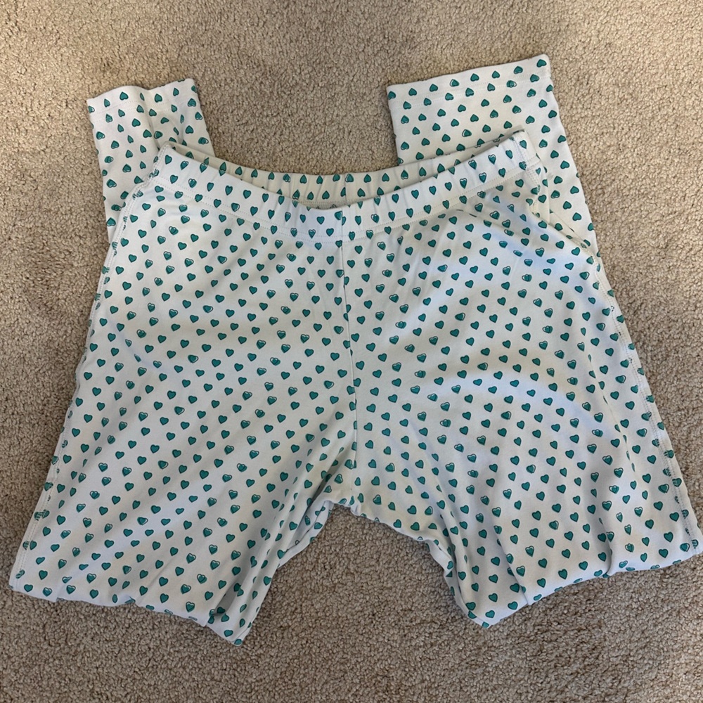 Roller Rabbit White Pajama pants with Teal Hearts